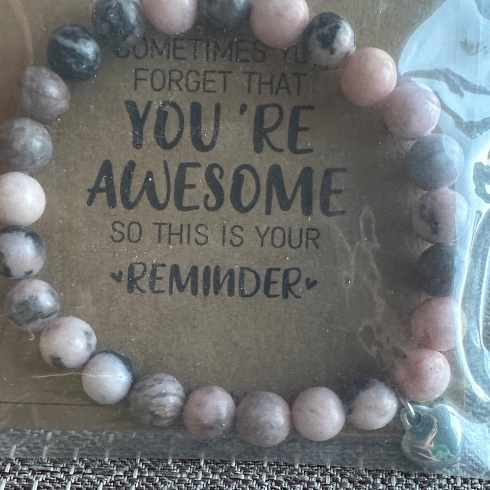 Pink and Gray Beaded Bracelet FREE with any purchase